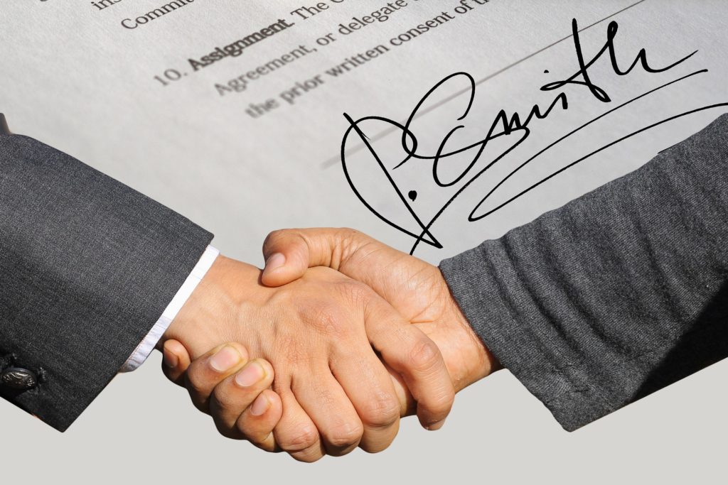 Signature and handshake